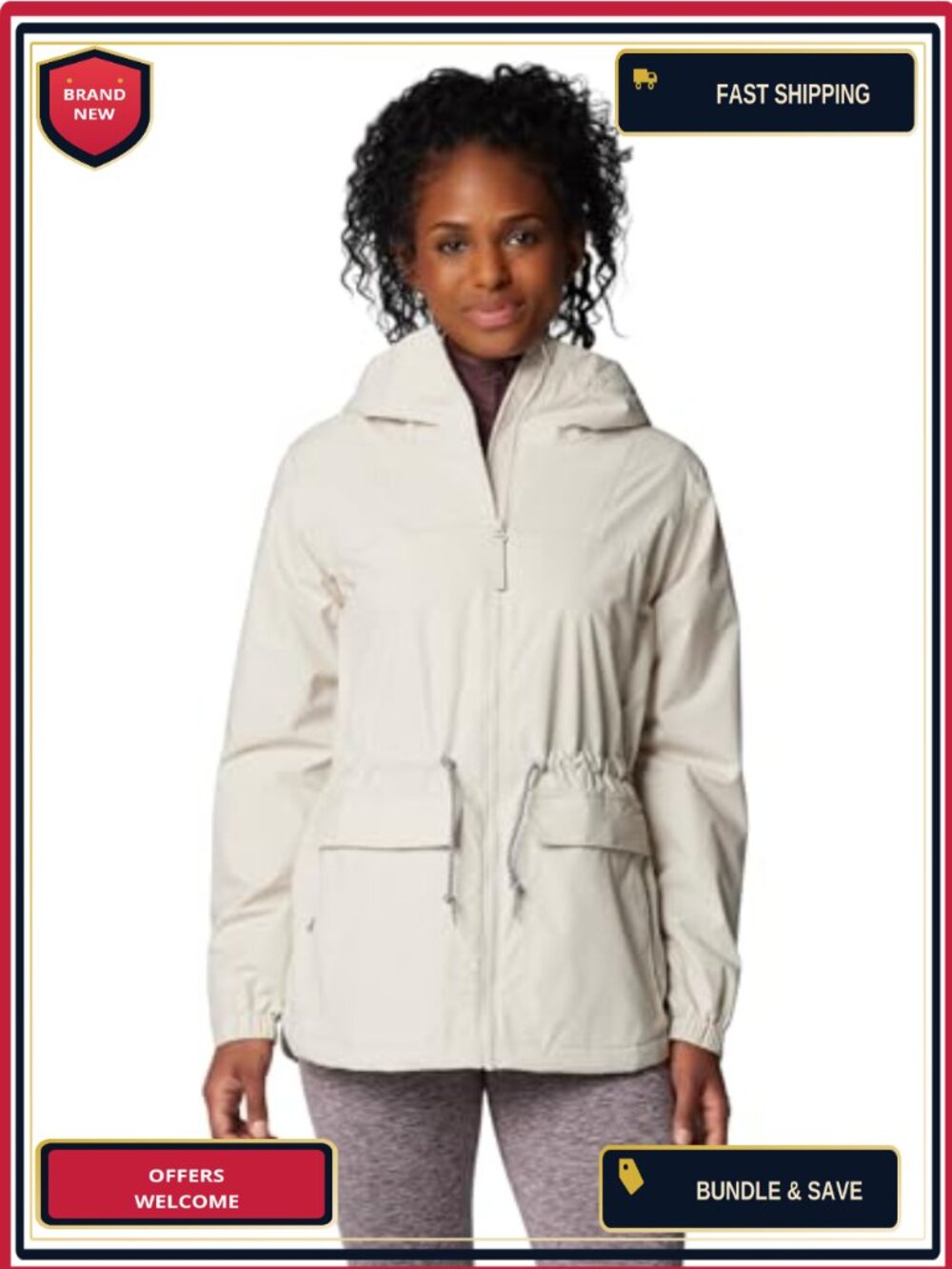 Waterproof Fleece-Lined Anorak Rain Jacket with Hood